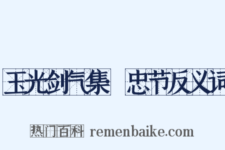 玉光剑气集·忠节反义词是什么意思的图片